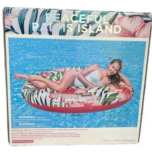 Bestway Peaceful Palms 62" Inflatable Pool Float Island Tube Body Glove Tropical